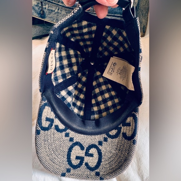 Gucci Wool Hat – Gray/Navy GG Motif - Picture 3 of 3